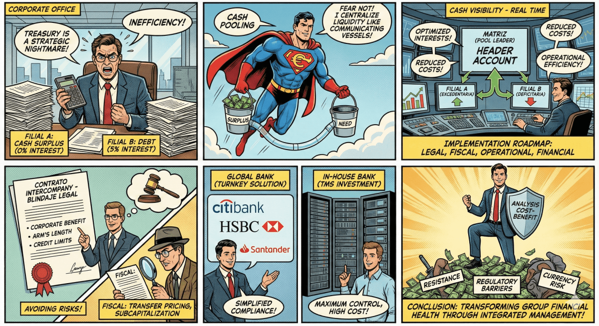 (111) El Cash Pooling en grupos de empresas: guía integral para la optimización de la&nbsp;liquidez